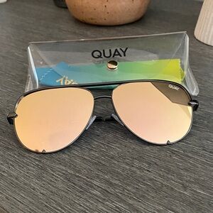 Quay Australia Gold-Tinted Aviator Sunglasses (high-key)